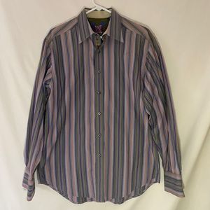 MENS ROBERT GRAHAM BUTTON UP SHIRT LARGE